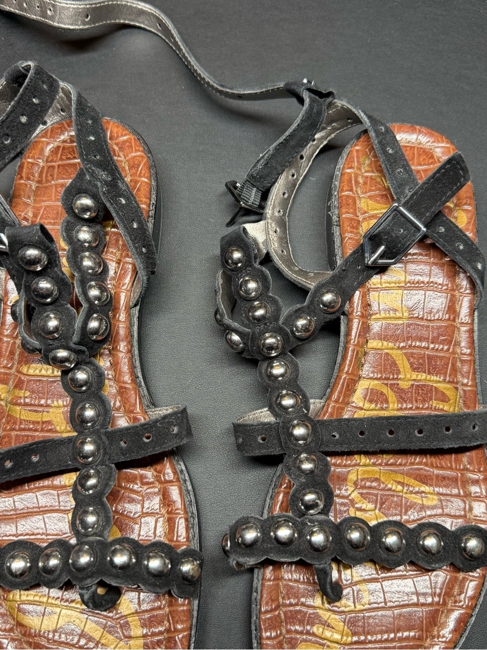 Sam Edelman Black Beaded Strappy Sandals - Picture 2 of 4